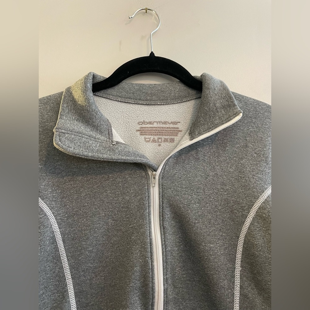 Obermeyer Heathered Gray Quarter Zip Jacket - Picture 3 of 6